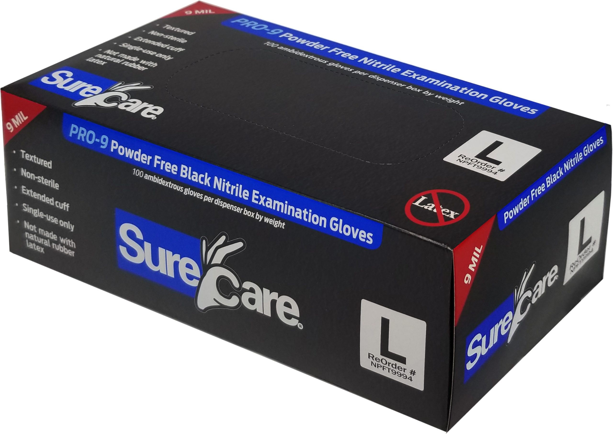 A box of black nitrile gloves