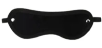 A basic soft, black blindfold