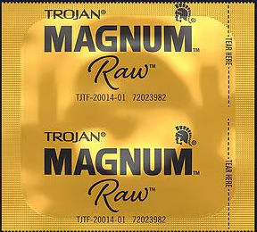 A wrapped Magnum condom