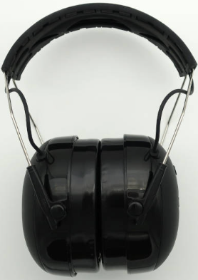 A large pair of professional noise-reducing ear muffs