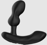 A black silicone prostate vibrator